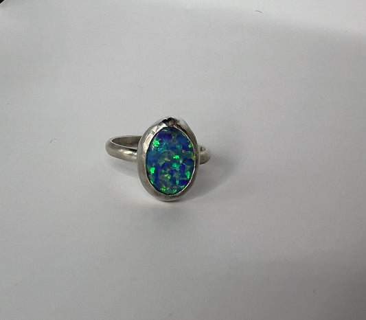 Blue-Green Opal Ring