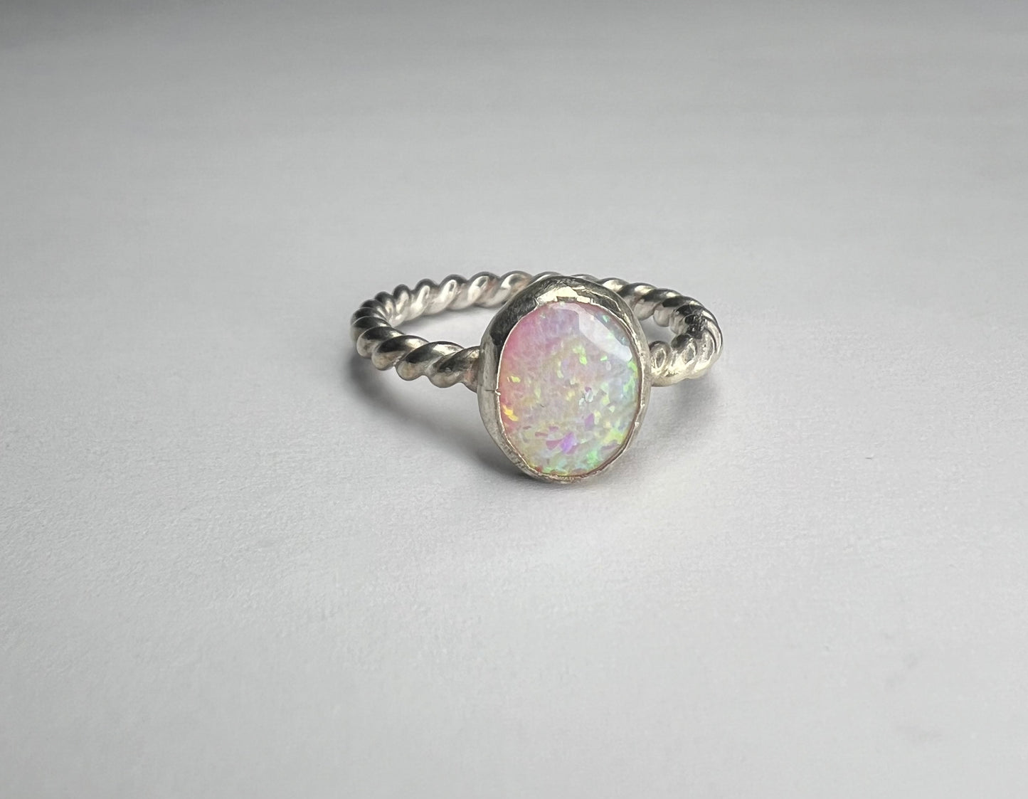 Pink Opal Cabachon Ring