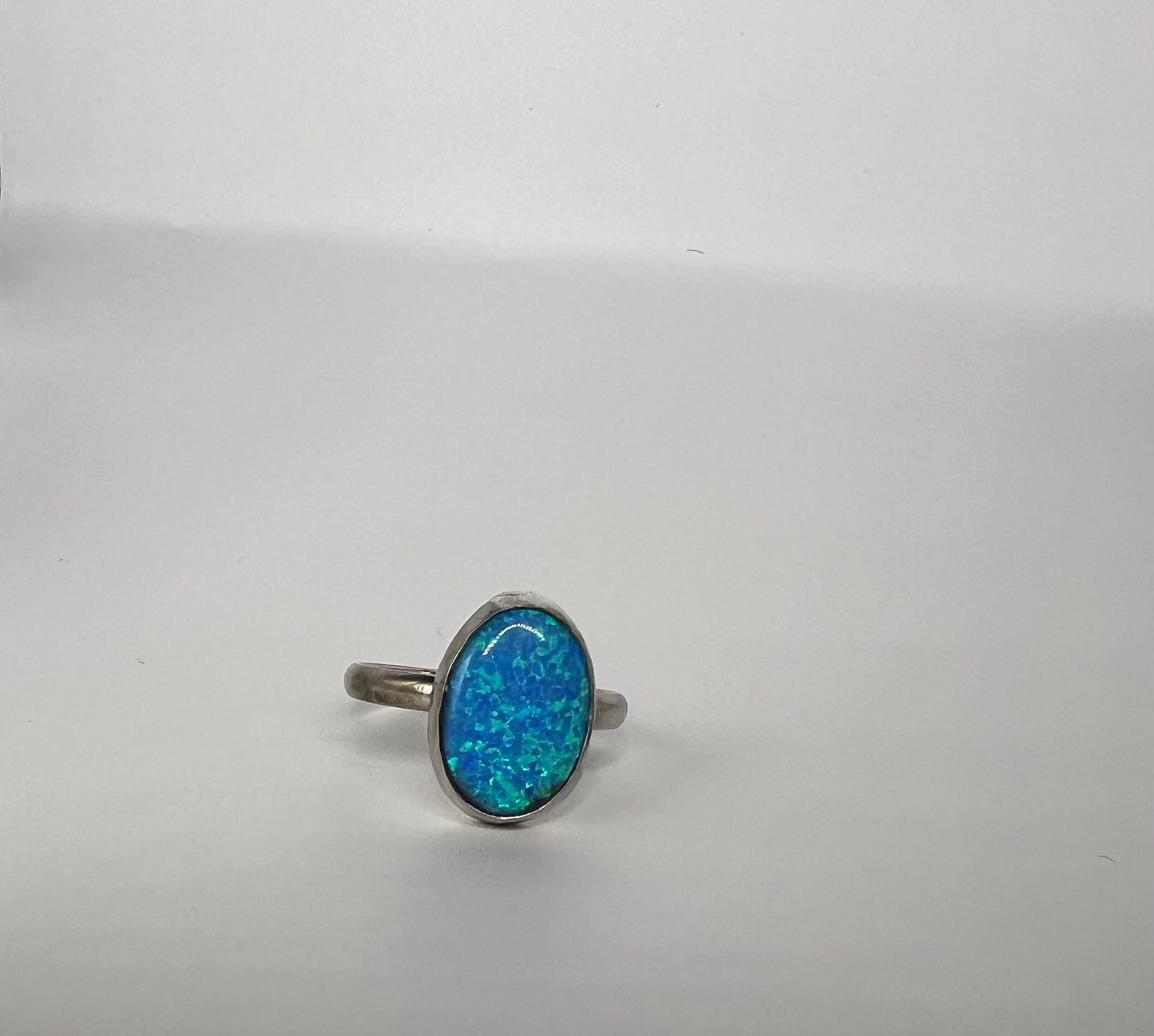 Vibrant Light blue Opal Ring