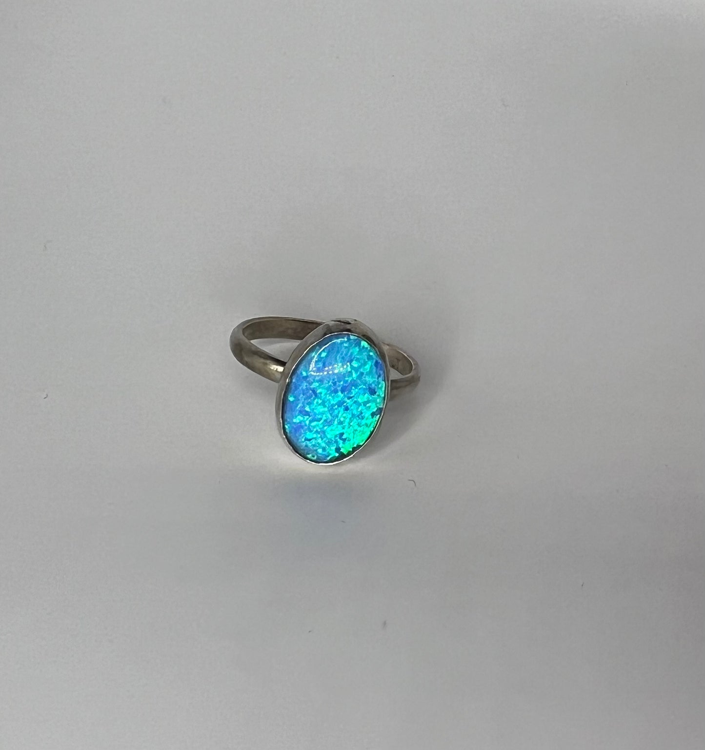 Vibrant Light blue Opal Ring