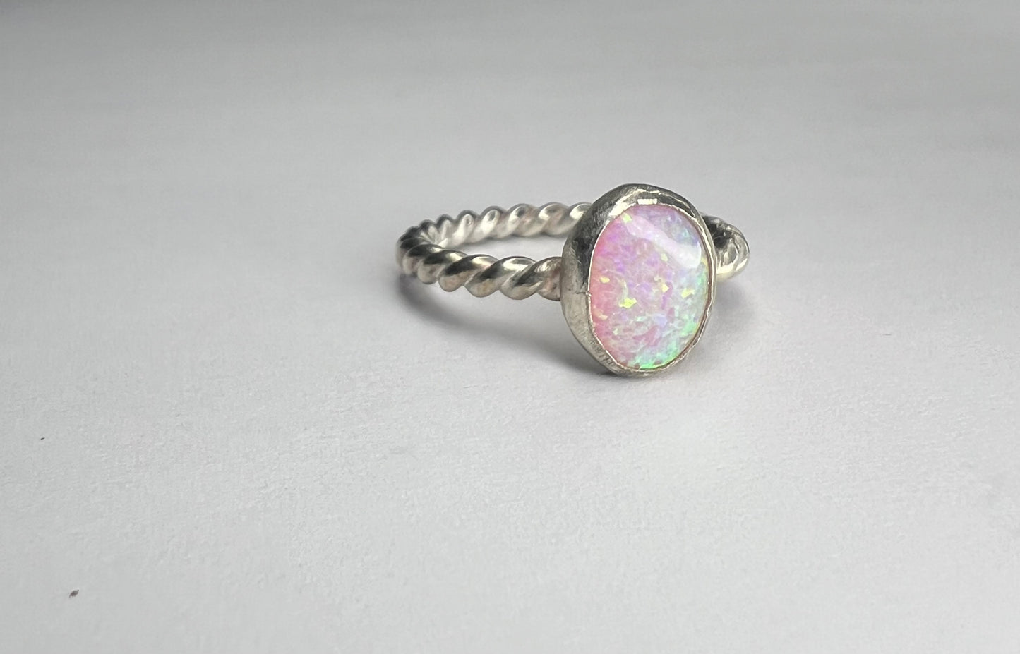 Pink Opal Cabachon Ring