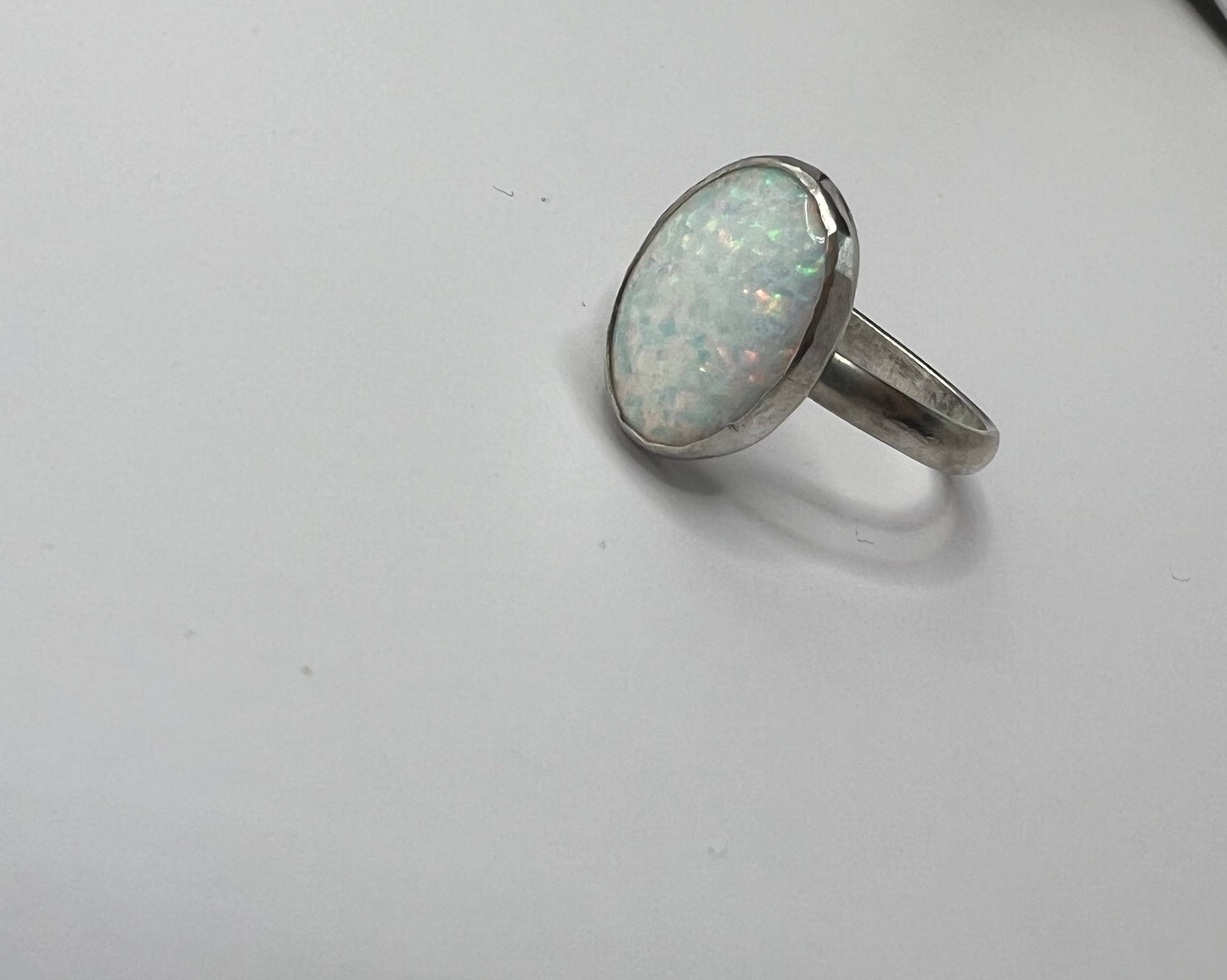 White Opal Ring