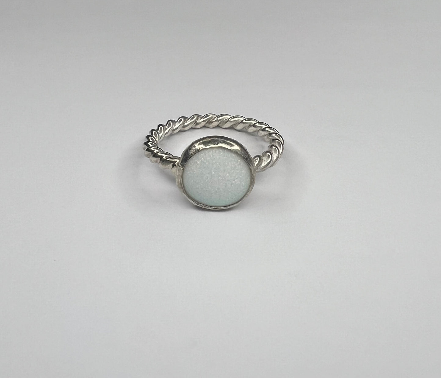 White Opal Cabachon Ring